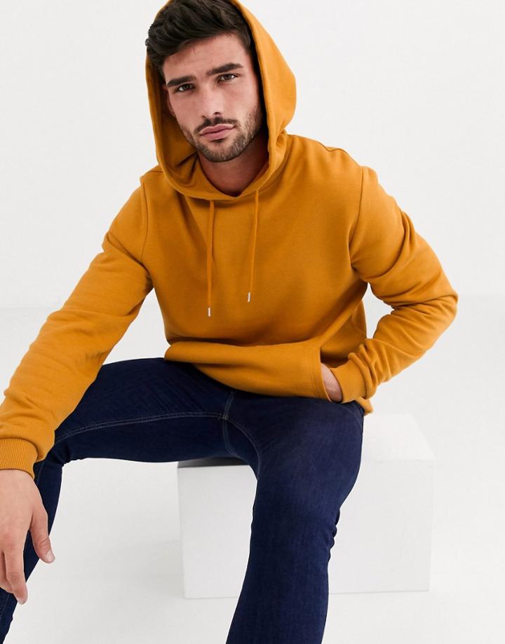 Asos Design Hoodie In Golden Brown