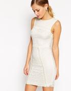 Asos Mix Lace Body-conscious Mini Dress - Ivory $27.00