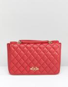 Love Moschino Quilted Shoulder Bag With Chain Strap - Red