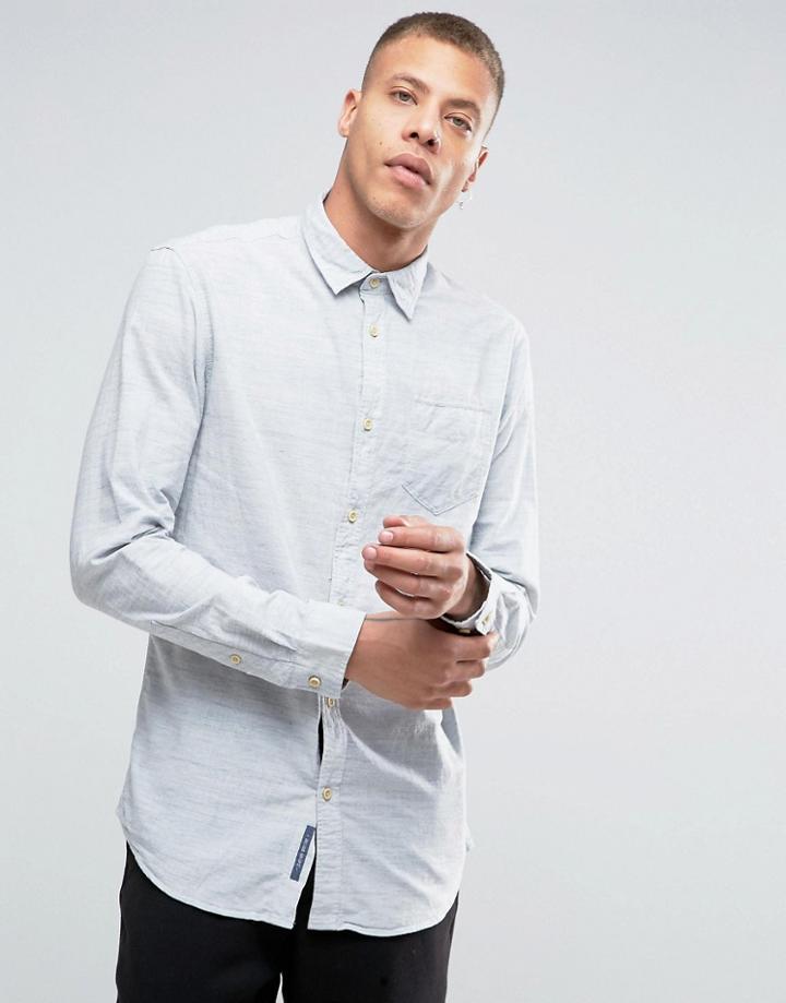 Selected Oxford Woven Melange Shirt - Blue