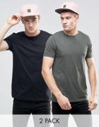 Asos T-shirt With Crew Neck 2 Pack - Multi