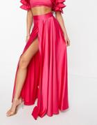 Yaura Pleated Maxi Skirt In Pink - Part Of A Set