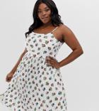 Uttam Boutique Plus Floral Polka Dot Sun Dress-white