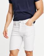 Only & Sons Five-pocket Skinny Shorts In Gray-grey