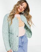 Miss Selfridge Lightweight Quilted Liner Jacket In Sage Green