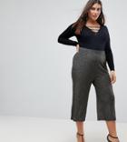 Asos Curve Awkward Wide Leg Pants In Sparkle - Gold