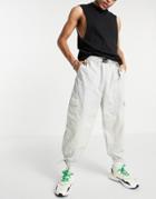 Asos Design Oversized Tapered Sweatpants In Color Blocking-grey
