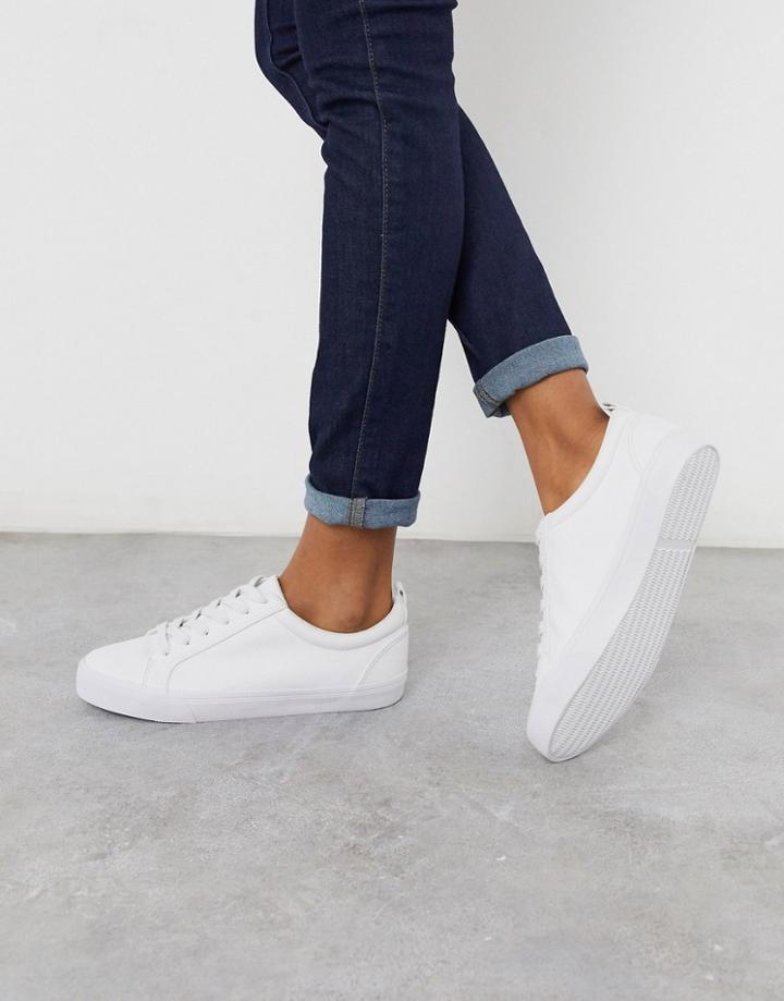 Asos Design Dunn Lace Up Sneakers In White