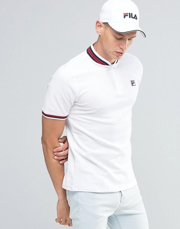 Fila Vintage Polo Shirt With Retro Collar - White