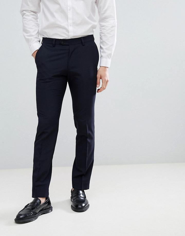 Next Slim Fit Suit Pants In Navy - Navy