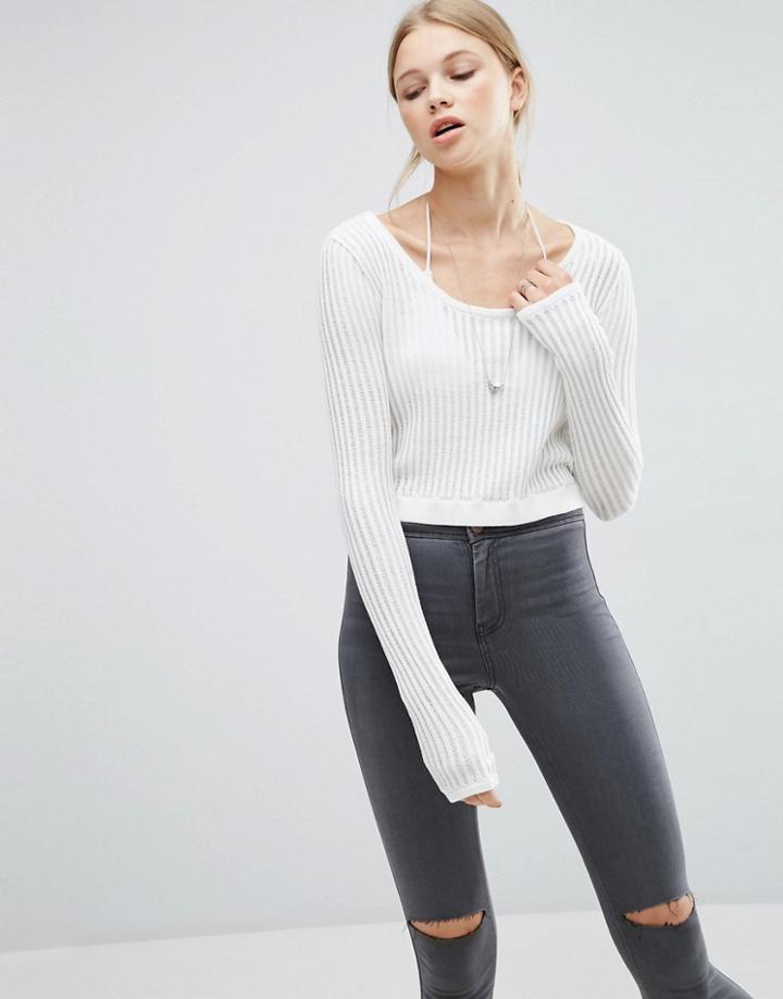 Cheap Monday Grid Knit Sweater - Turquoise Greenish