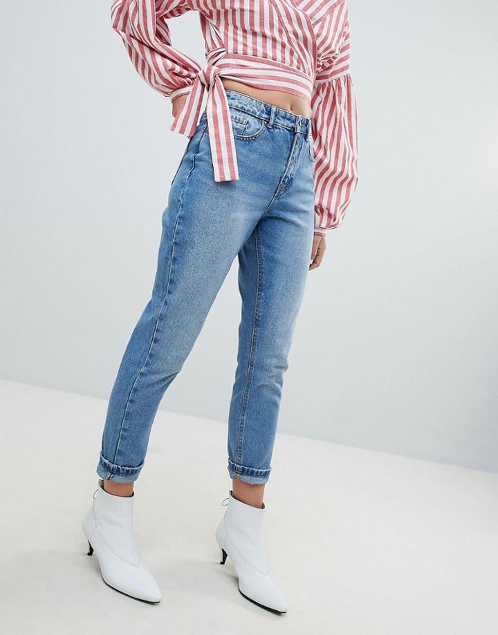 Only Washed Mom Jean - Blue