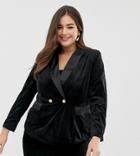 Lovedrobe Velvet Suit Blazer - Black
