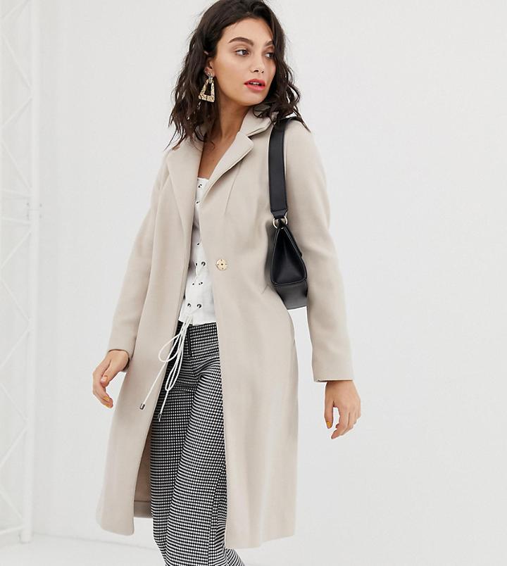 River Island Tailored Coat In Cream - Cream