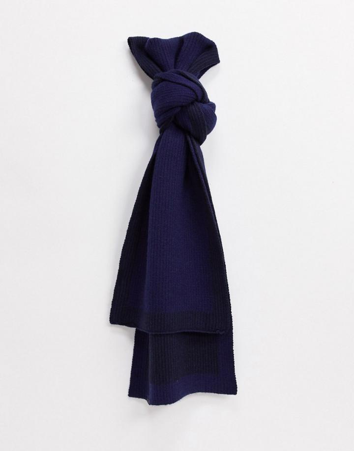 Ben Sherman Stripe Scarf In Navy