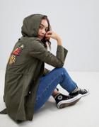 Brave Soul Flutterby Lightweight Jacket With Butterfly Back-green