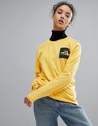 The North Face Long Sleeve Fine T-shirt In Yellow - Yellow
