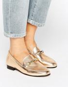 Carvela Loss Gold Leather Loafers - Gold