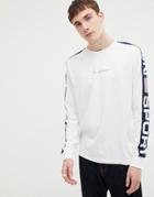 Penn Sport Long Sleeve T-shirt In White With Logo Side Stripe - White