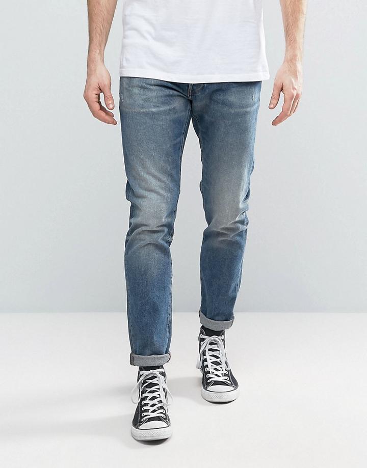 G-star 3301 Slim Jean Medium Aged Wash - Blue