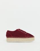 Asos Design Jakie Lace Up Espadrille Sneakers - Red