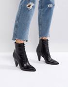 Asos Everlasting Leather Lace Up Boots - Black