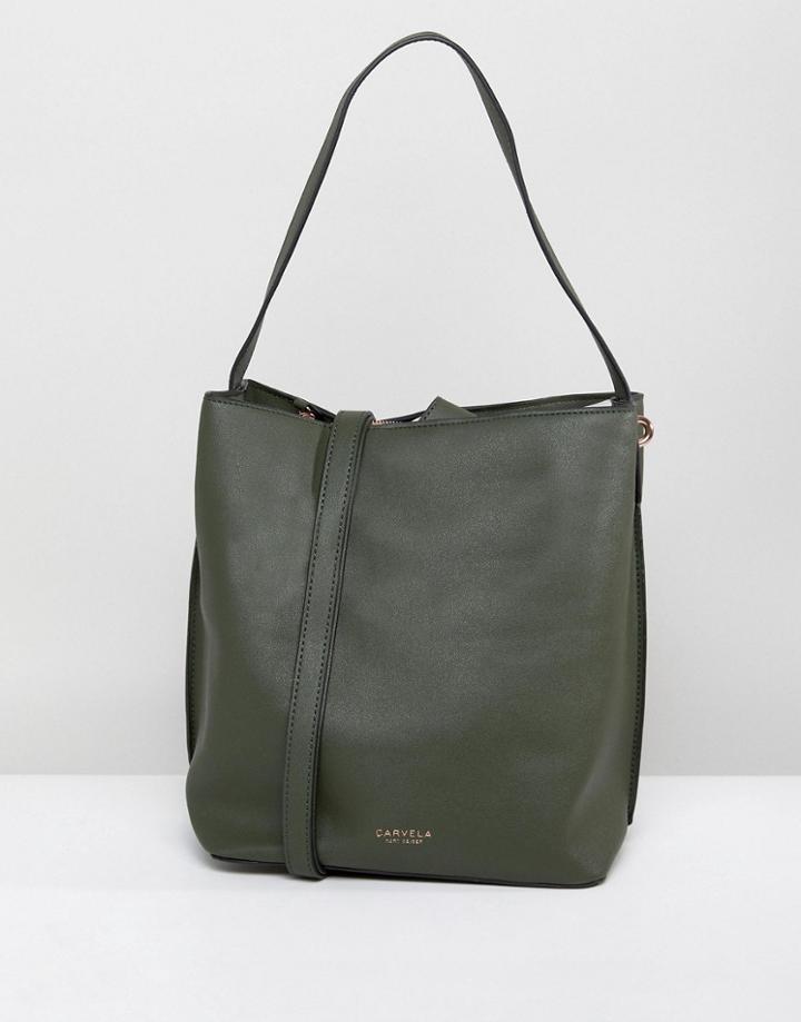 Carvela Rolo Double Pouch Crossbody Bag - Stone