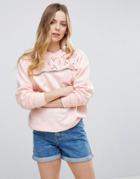 Parisian Embroidered Sweatshirt - Pink