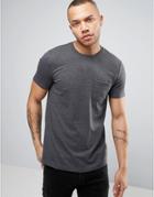 Asos Crew Neck T-shirt With Pocket In Gray - Gray