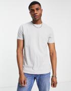 Topman Classic Organic T-shirt In Light Gray