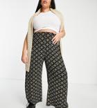 Yours Retro Wide Leg Pants In Black