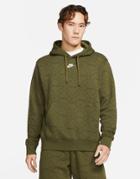 Nike Branded Aop Pack Fleece Hoodie In Khaki-green