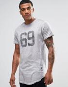 Religion Oil Wash T-shirt With 69 Print - Light Gray