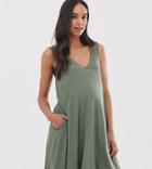 Asos Design Maternity Exclusive Ultimate Swing Dress With Concealed Pockets-green