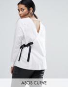 Asos Curve Shirt With V Back & Front - White