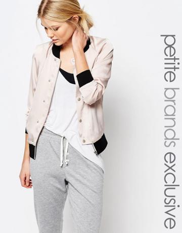 One Day Petite Bomber Jacket - Pink