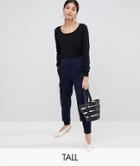 Y.a.s Tall Tailored Pants With Elasticated Waist - Navy