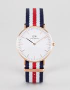 Daniel Wellington Classic Canterbury Watch With Canvas Strap 36mm - Red