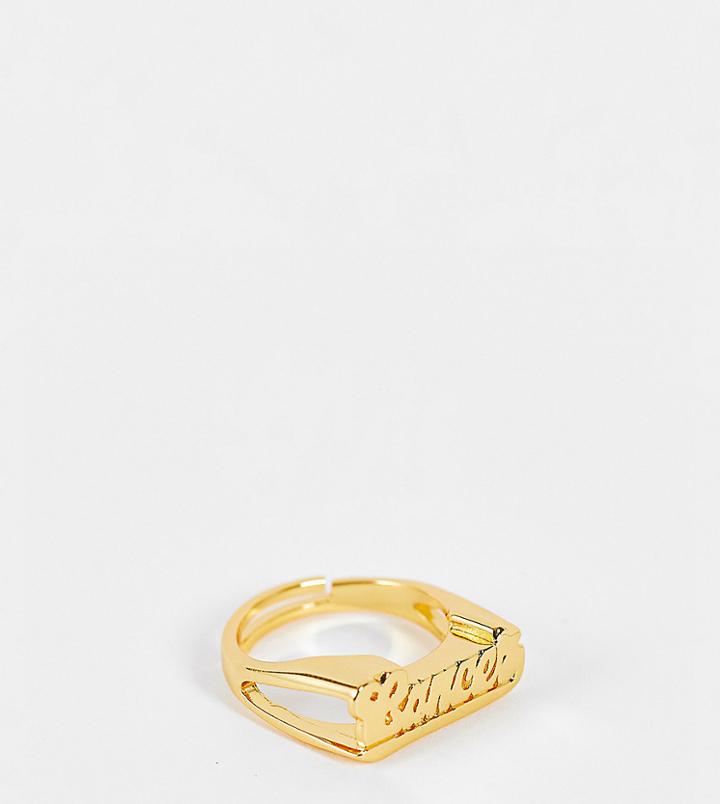 Image Gang Adjustable Cancer Horoscope Ring In Gold Plate