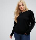 Asos Curve Sweater With Full Sleeves - Black