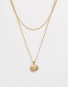 Pilgrim Double Disc Pendant - Gold