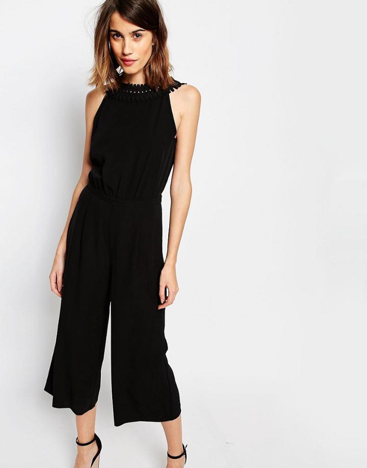 Warehouse Criss Cross Jumpsuit - Black