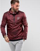 11 Degrees Overhead Windbreaker Jacket In Burgundy - Red
