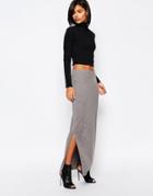 Vero Moda Jersey Maxi Skirt - Med Gray