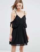 Parisian Cold Shoulder Dress - Black