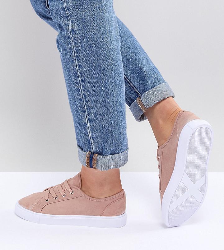 Asos Design Daisy Wide Fit Sneakers - Beige