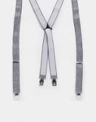 Asos Design Natty Suspenders In Gray Texture-black
