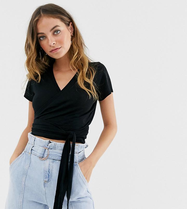 Asos Design Petite Wrap Top