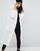 Asos Rainwear Parka With Mesh Lining - White