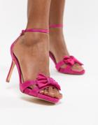 Coast Bow Sandal Heel Shoes - Pink